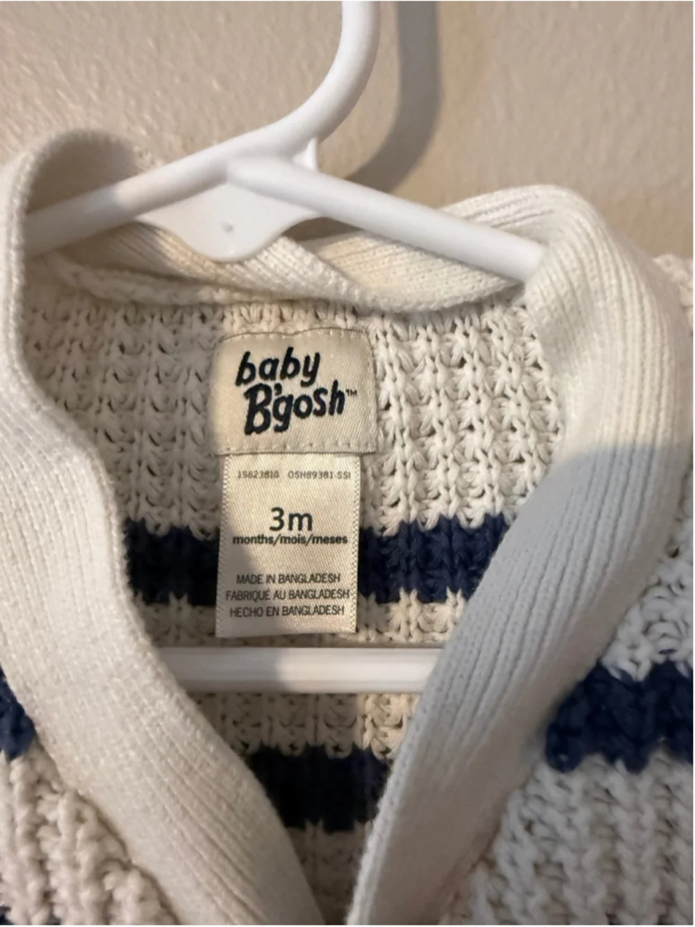 Baby B’gosh 100% Cotton Striped Sweater 3 months